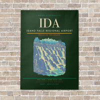 Thumbnail for Idaho Falls Regional Airport IDA vertical canvas print - no frame - dark green background