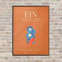 Thumbnail for Eindhoven Airport EIN - Canvas Framed - Orange