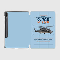 Thumbnail for Sikorsky S-76B design on light blue samsung tablet tablet case