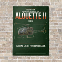 Thumbnail for Sud Aviation SE 3130 Alouette II vertical canvas print - no frame - dark green background
