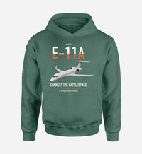 Thumbnail for E-11A BACN design on green double-side hoodie, single-side print