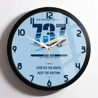 Thumbnail for Boeing 737-400 Classic design on light blue framed wall clock