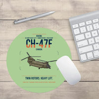 Thumbnail for Boeing CH-47F Chinook design on light green round mouse pad