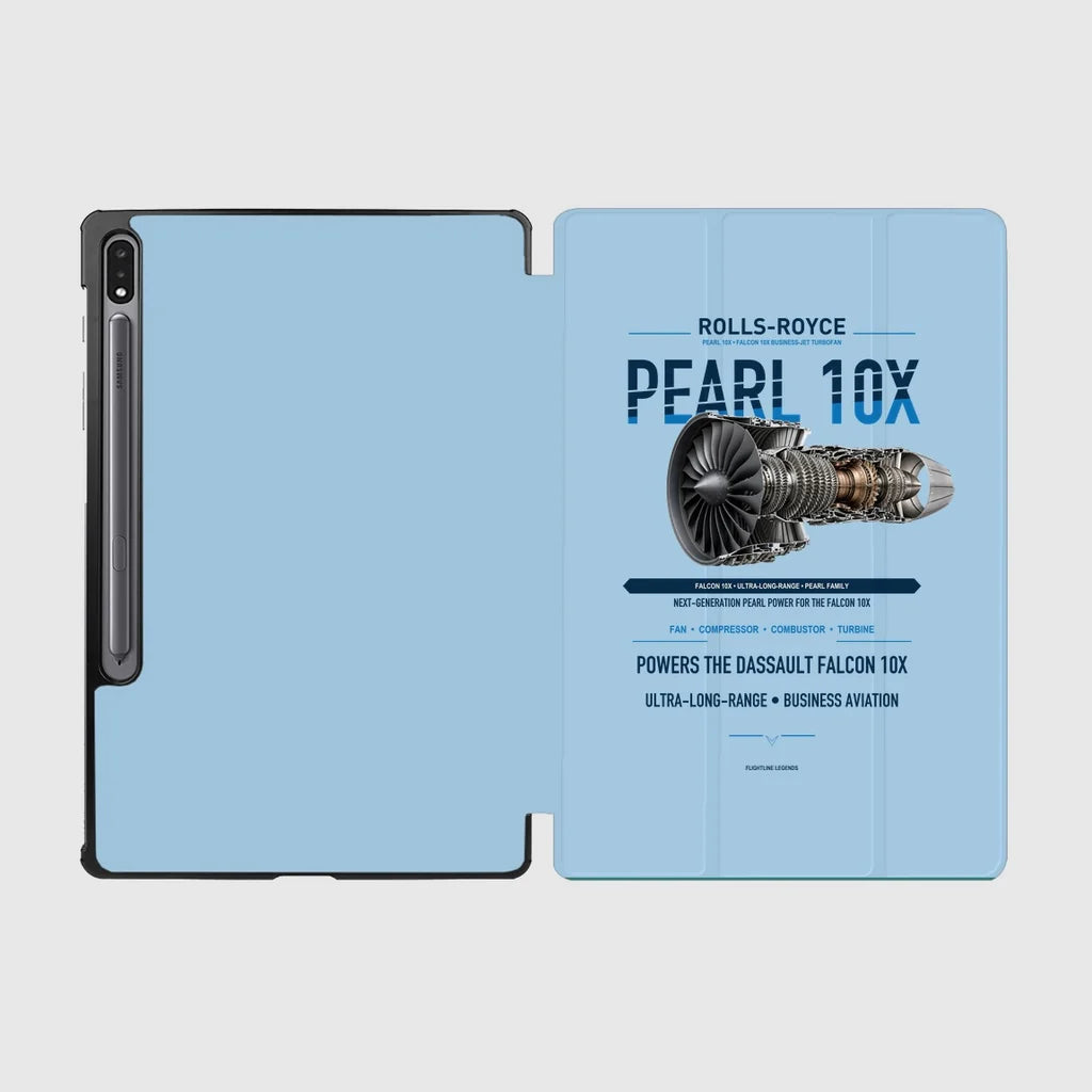 PEARL 10X design on light blue samsung tablet tablet case