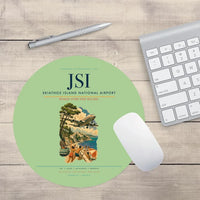 Thumbnail for Skiathos Island National Airport (JSI) design on light green round mouse pad