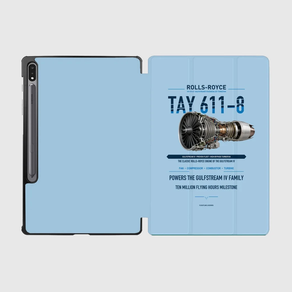TAY 611-8 design on light blue samsung tablet tablet case
