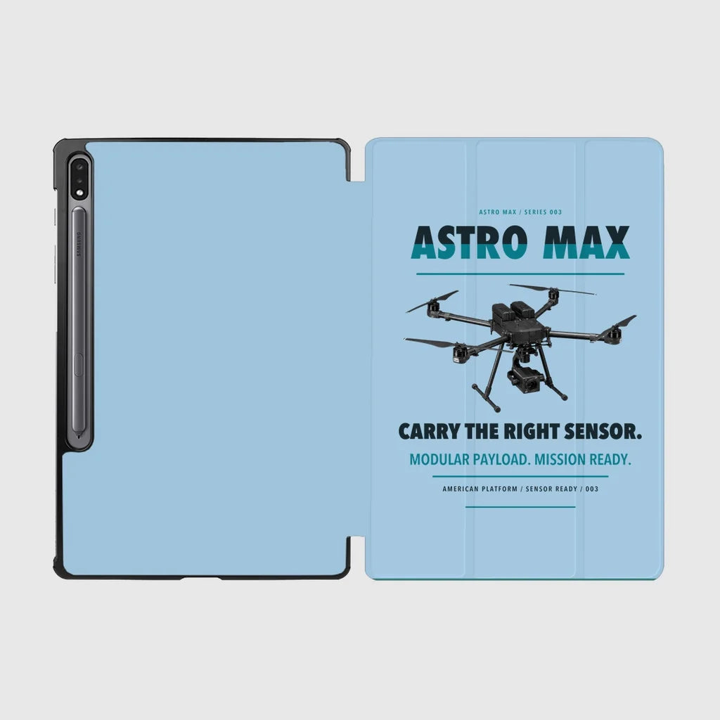 Freefly Astro Max design on light blue samsung tablet tablet case