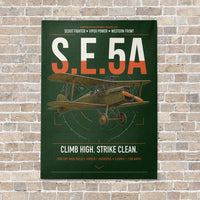 Thumbnail for Royal Aircraft Factory S.E.5a vertical canvas print - no frame - dark green background