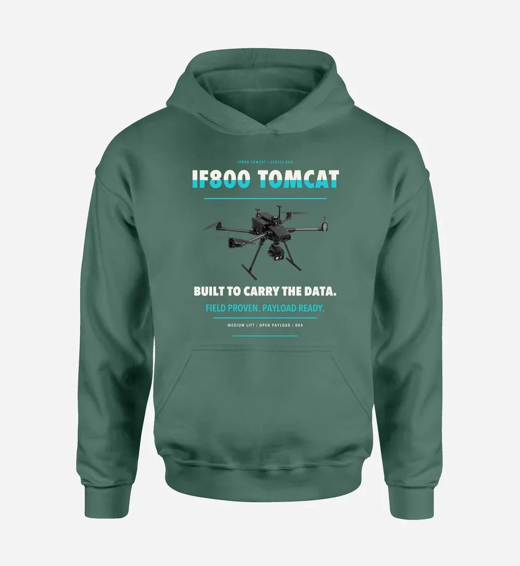 Inspired Flight IF800 Tomcat design on green hoodie single side