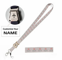 Thumbnail for Aviation Alphabet 3 seat belt lanyard - light gray with name