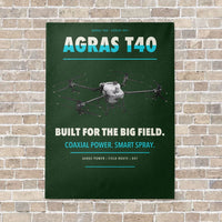 Thumbnail for DJI Agras T40 vertical canvas print - no frame - dark green background