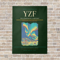 Thumbnail for Yellowknife Airport YZF vertical canvas print - no frame - dark green background