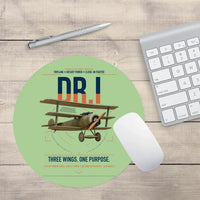 Thumbnail for Fokker Dr.I design on light green round mouse pad