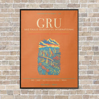 Thumbnail for Sao Paulo Guarulhos International Airport GRU - Canvas Framed - Orange