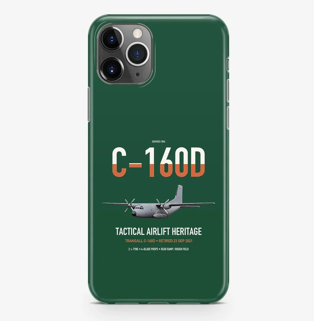 Transall C-160D design on dark green magsafe iphone case, for iPhone Pro Max