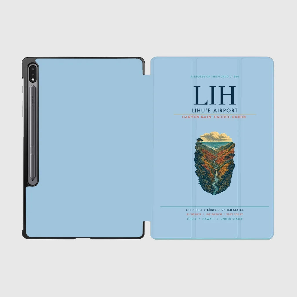 Līhuʻe Airport (LIH) design on light blue samsung tablet tablet case