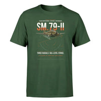 Thumbnail for Savoia-Marchetti SM.79-II Sparviero design on dark green t-shirt, single-side print
