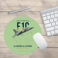 Thumbnail for Dassault Mirage F1C design on light green round mouse pad