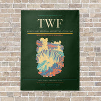 Thumbnail for Magic Valley Regional Airport TWF — Twin Falls vertical canvas print - no frame - dark green background