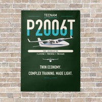 Thumbnail for Tecnam P2006T vertical canvas print - no frame - dark green background