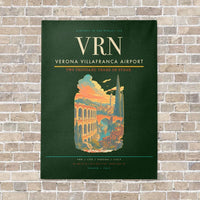 Thumbnail for Verona Villafranca Airport VRN vertical canvas print - no frame - dark green background