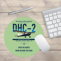 Thumbnail for DHC-2 Beaver Mk I design on light green round mouse pad