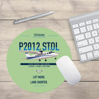 Thumbnail for Tecnam P2012 STOL design on light green round mouse pad