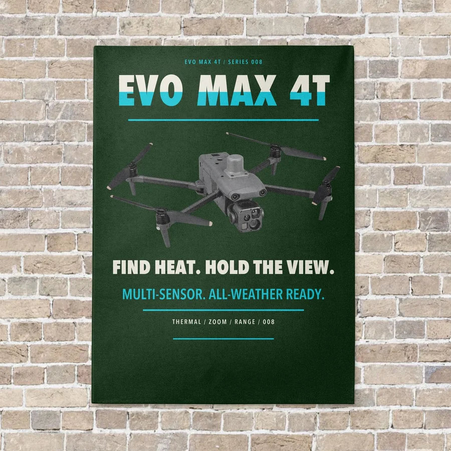 Autel EVO Max 4T vertical canvas print - no frame - dark green background