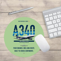 Thumbnail for Airbus A340-200 design on light green round mouse pad