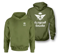Thumbnail for Saudi Arabian Airlines logo on green army double side hoodie