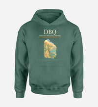 Thumbnail for Dubuque Regional Airport (DBQ) design on green hoodie single-side print