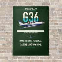 Thumbnail for Beechcraft Bonanza G36 vertical canvas print - no frame - dark green background