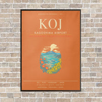 Thumbnail for Kagoshima Airport KOJ - Canvas Framed - Orange