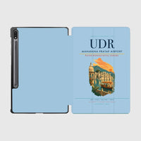 Thumbnail for Maharana Pratap Airport (UDR) design on light blue samsung tablet tablet case
