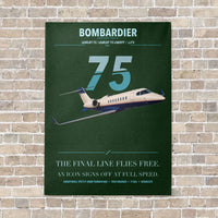 Thumbnail for Bombardier Learjet 75 Liberty vertical canvas print - no frame - dark green background