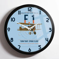 Thumbnail for Sopwith Camel F.1 design on light blue framed wall clock