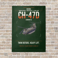 Thumbnail for Boeing CH-47D vertical canvas print - no frame - dark green background