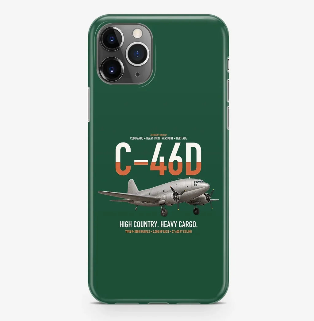 C-46D Commando design on dark green magsafe iphone case, for iPhone Pro Max