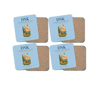 Thumbnail for Dnipropetrovsk International Airport (DNK) design on light blue 4 pieces set coaster