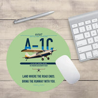 Thumbnail for Aviat Husky A-1C-180 design on light green round mouse pad