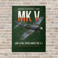 Thumbnail for Hawker Tempest Mk V vertical canvas print - no frame - dark green background