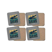Thumbnail for The Pearl Diver's Lift - Designed Coasters design on gray 4-pieces-set