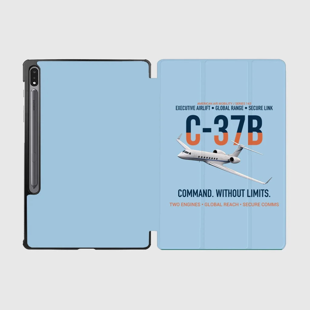 C-37B Global Command Link design on light blue samsung tablet tablet case