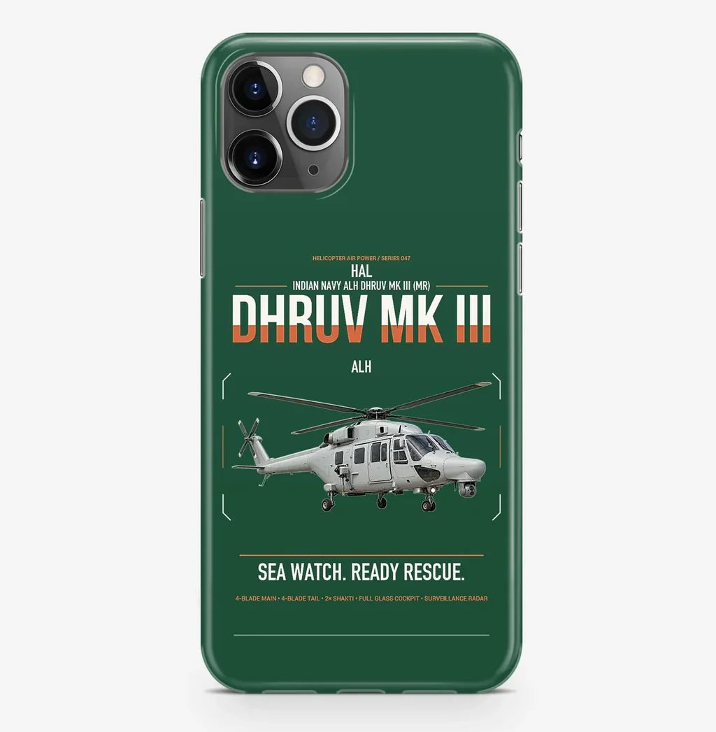 HAL ALH Dhruv Mk III design on dark green magsafe iphone case, for iPhone Pro Max