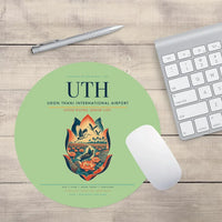 Thumbnail for Udon Thani International Airport (UTH) design on light green round mouse pad