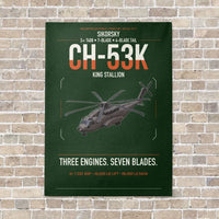 Thumbnail for Sikorsky CH-53K King Stallion vertical canvas print - no frame - dark green background