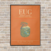 Thumbnail for Eugene Airport Mahlon Sweet Field EUG - Canvas Framed - Orange