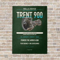 Thumbnail for TRENT 900 vertical canvas print - no frame - dark green background