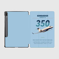 Thumbnail for Bombardier Challenger 350 design on light blue samsung tablet tablet case