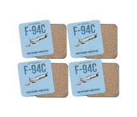 Thumbnail for F-94C Starfire design on light blue 4 pieces set coaster